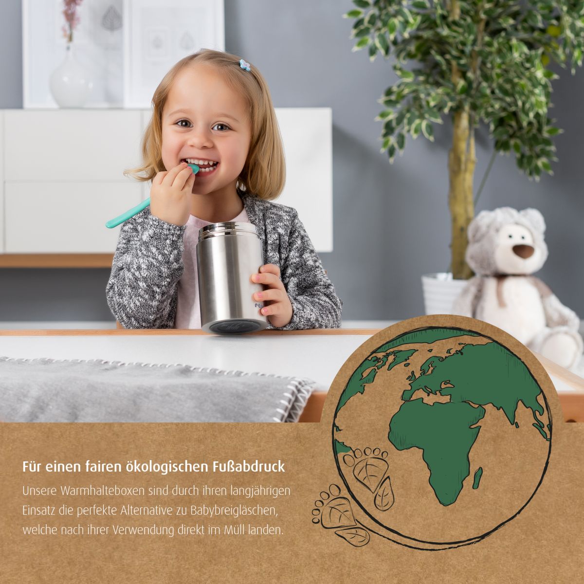 Pure stainless steel insulated storage box, 300 ml