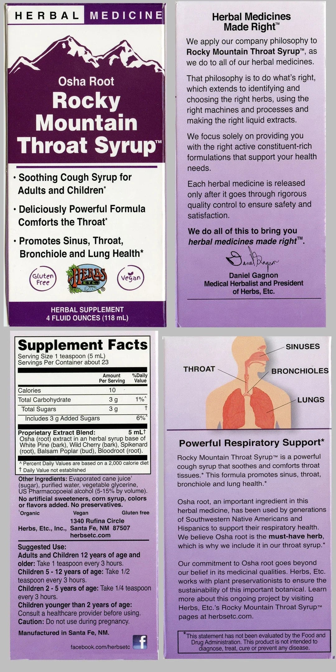 ROCKY Mountain Throat Syrup 4 oz_Trace Herbals