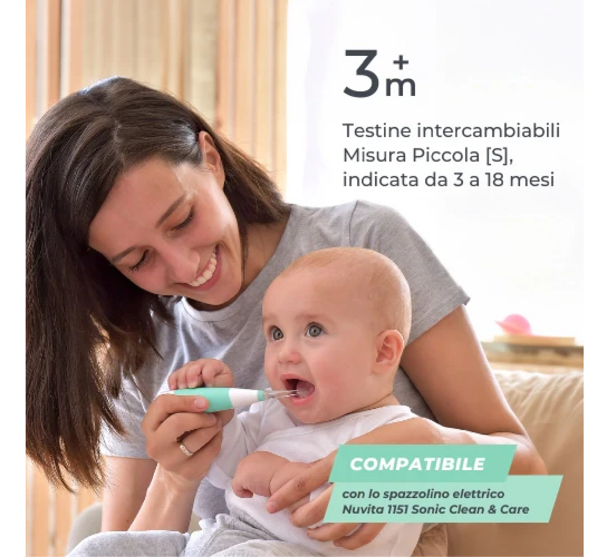 Set Kokash Zëvendësuese Nuvita për Furçën Elektrike të Dhëmbëve Sonic Clean &amp; Care 1151