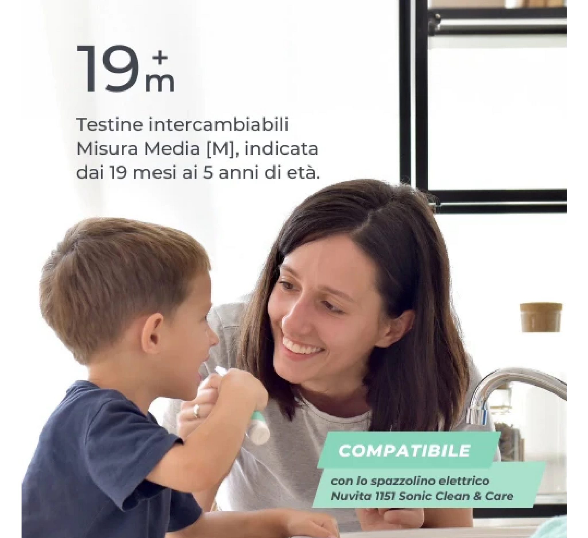 Set Kokash Zëvendësuese Nuvita për Furçën Elektrike të Dhëmbëve Sonic Clean &amp; Care 1151