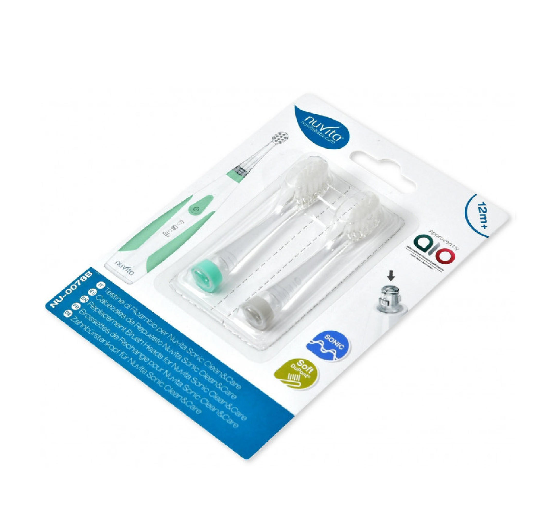 Nuvita Replacement Heads Set for Sonic Clean & Care 1151 Electric Toothbrush