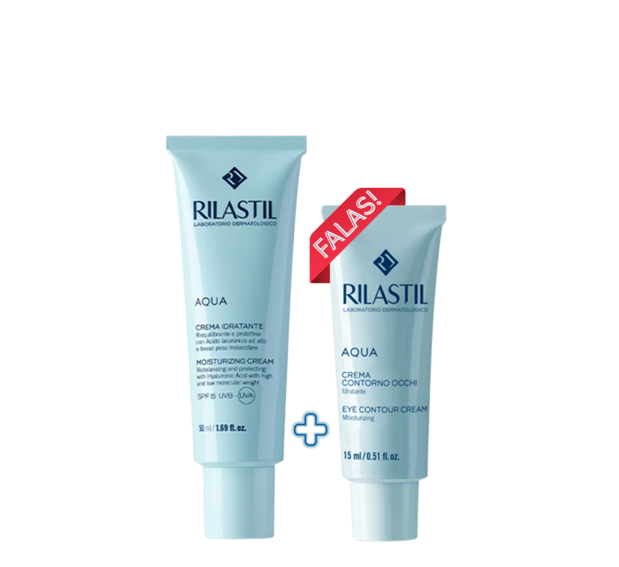 Rilastil Aqua Set (Krem Hidratues Spf 15 50ml + Krem për Konturin e Syve 15ml)