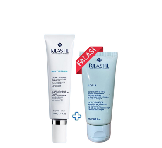 Rilastil Set (Multirepair Hydro-Repairing Anti-Wrinkle Cream 40ml + Aqua Face Cleanser 50ml)