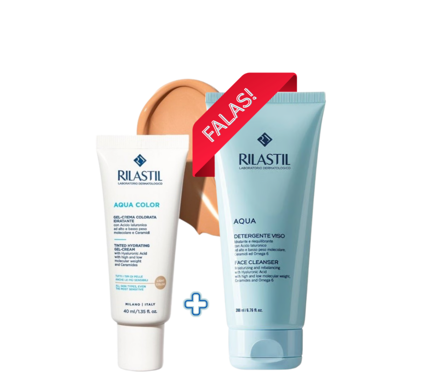 Rilastil Aqua Set (Pastrues për Fytyrën + Krem Xhel me Ngjyrë Hidratuese)