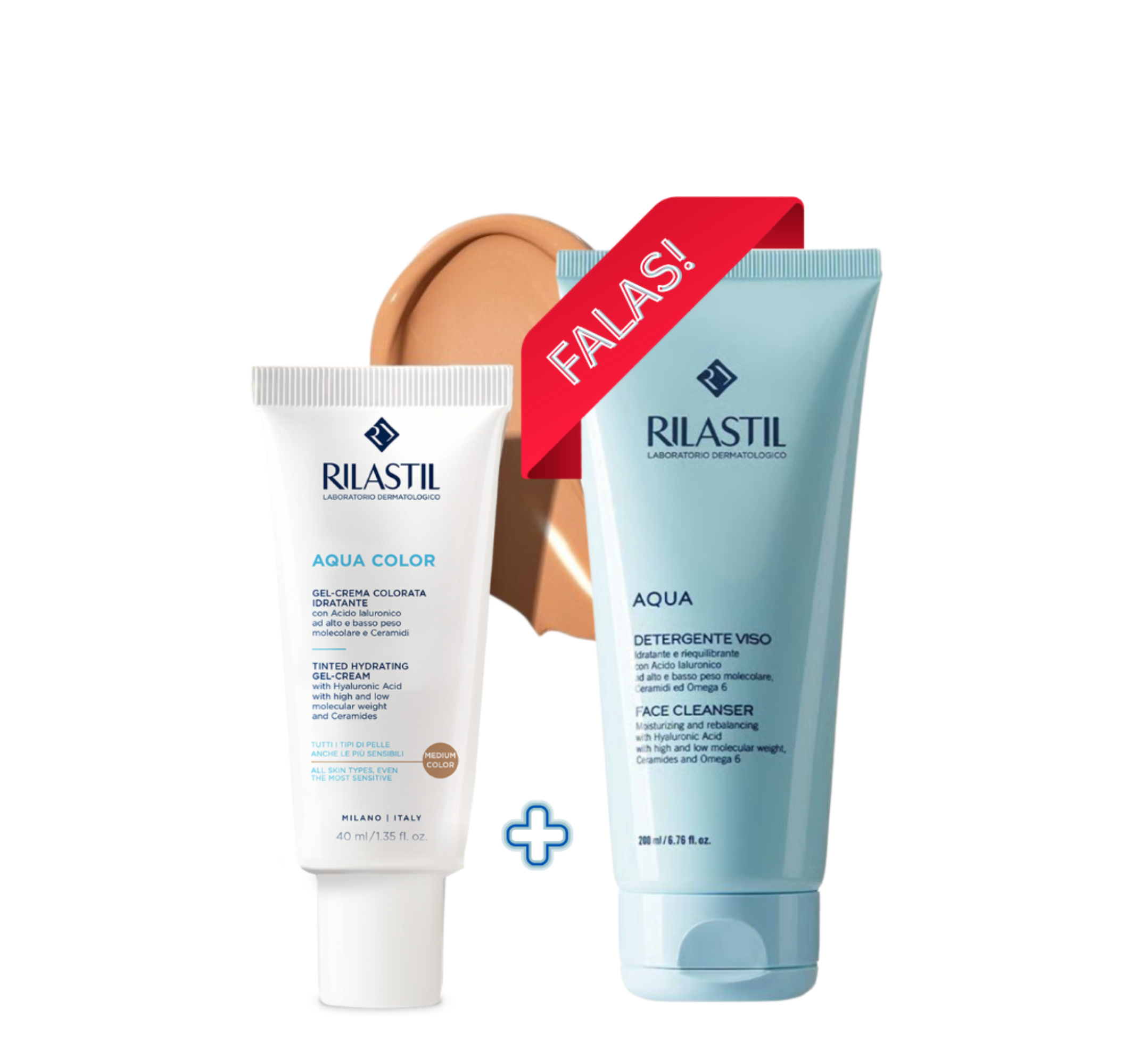 Rilastil Aqua Set (Face Cleanser + Hydrating Tinted Gel-Cream)