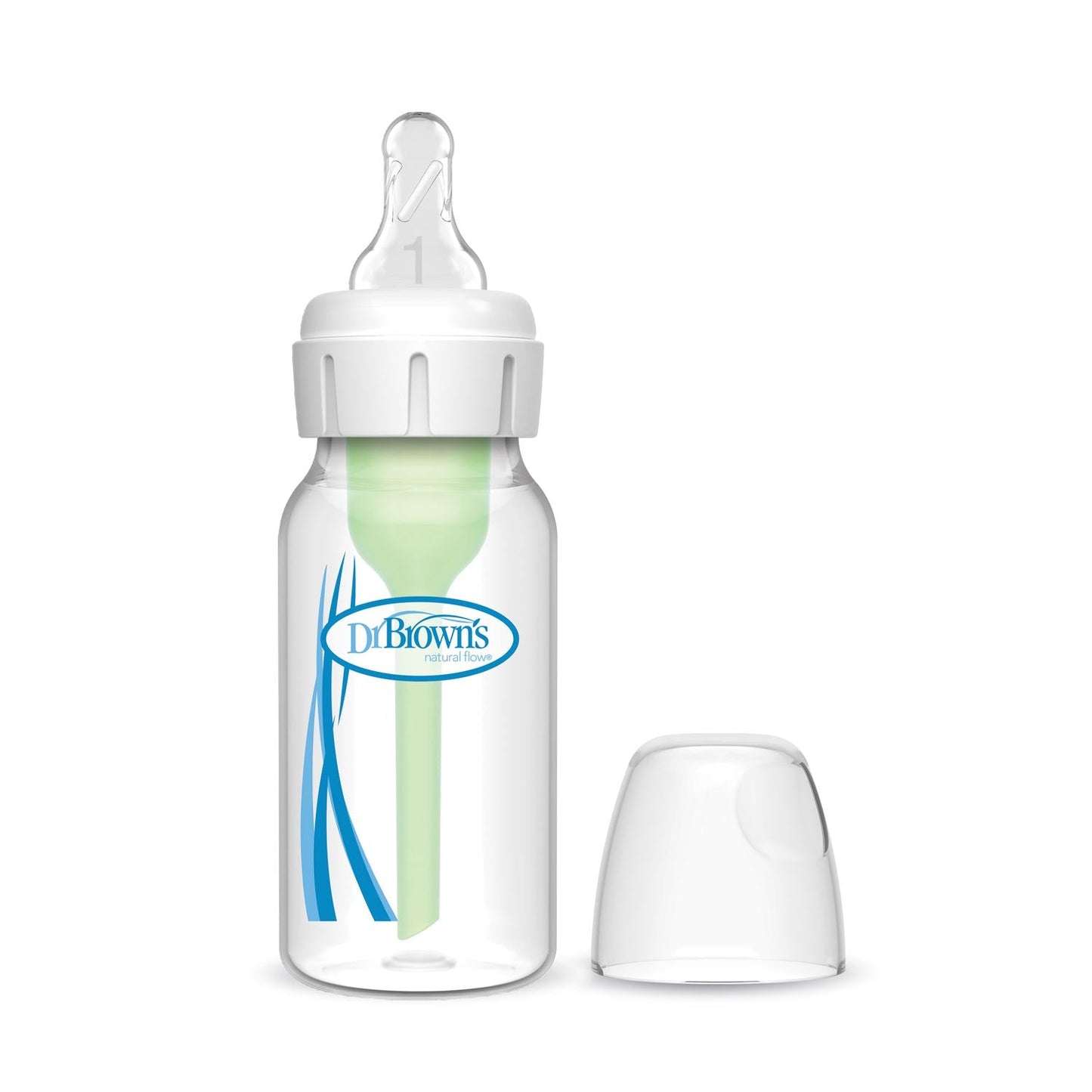 Dr. Brown's Natural Flow Anti-Colic Options+ Narrow Baby Bottle, with Level 1 Slow Flow Nipple