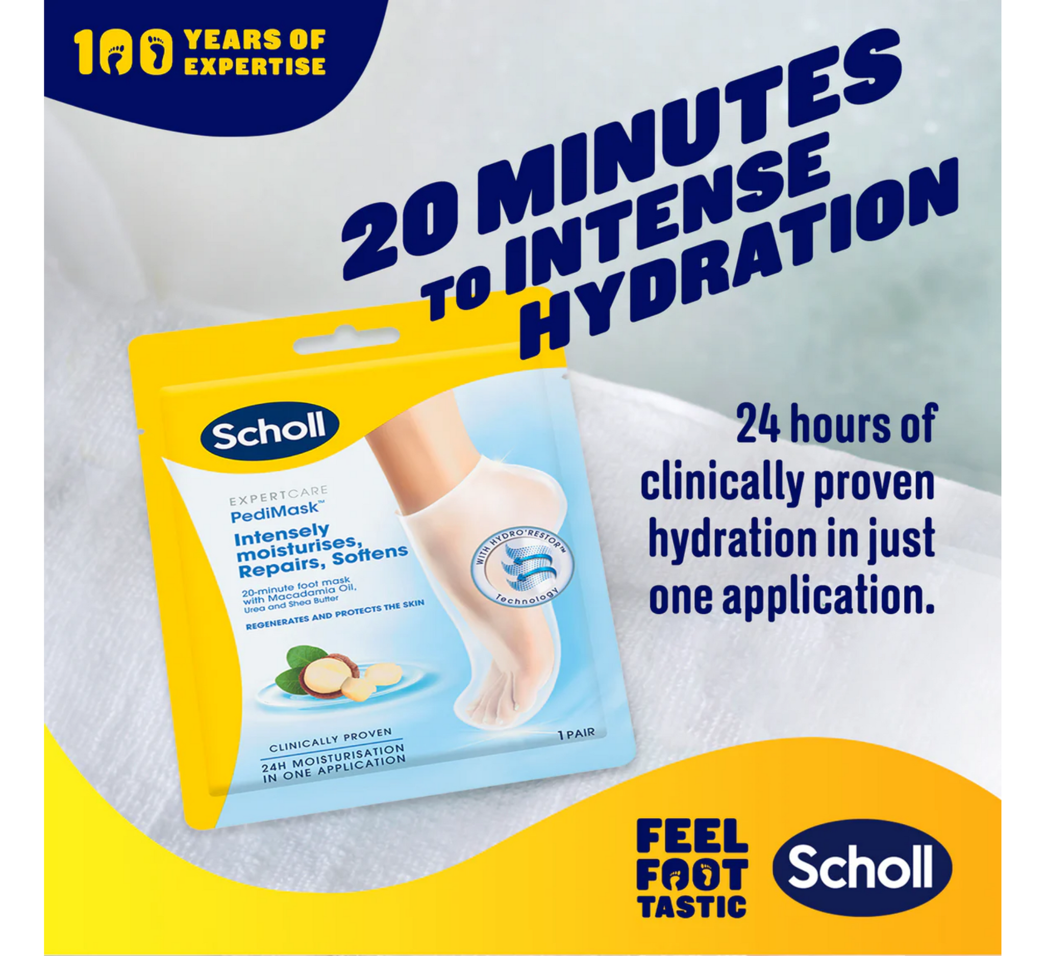 Maska për këmbët Scholl ExpertCare prej makadamia *(1 palë)
