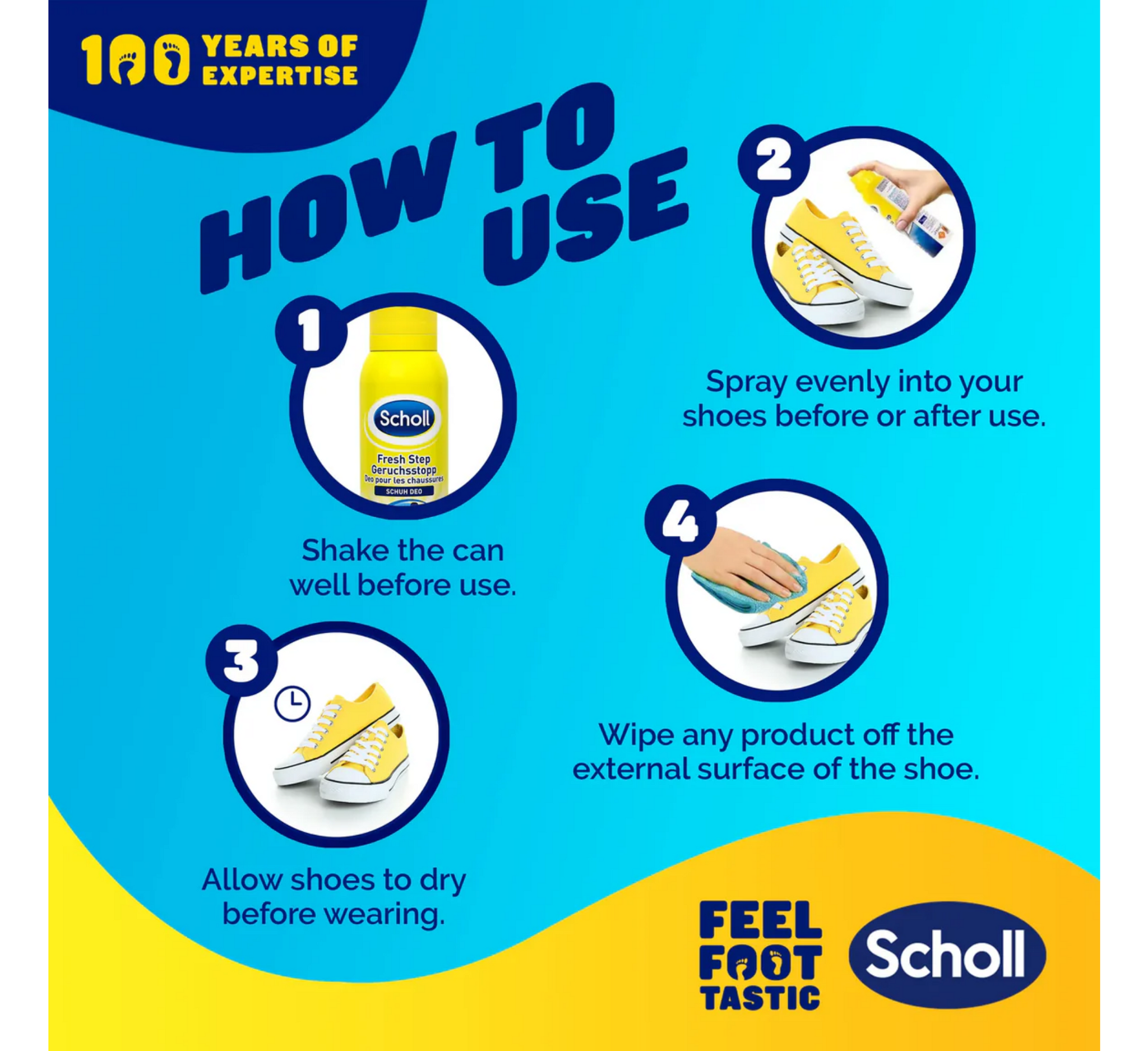 Sprej për këpucë Scholl Fresh Step *100gr