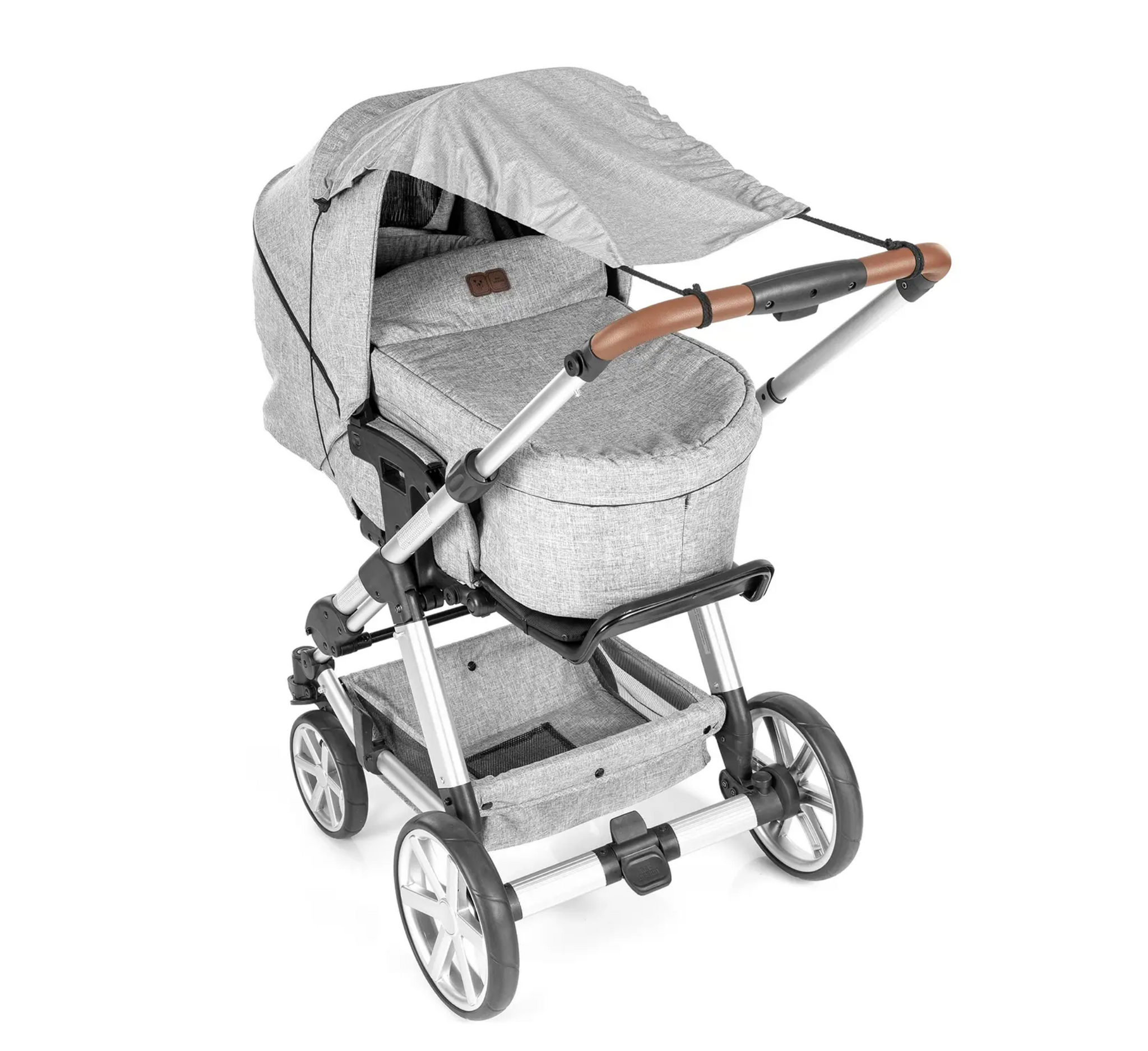 ShineSafe+ Awning for baby carriage, grey melange