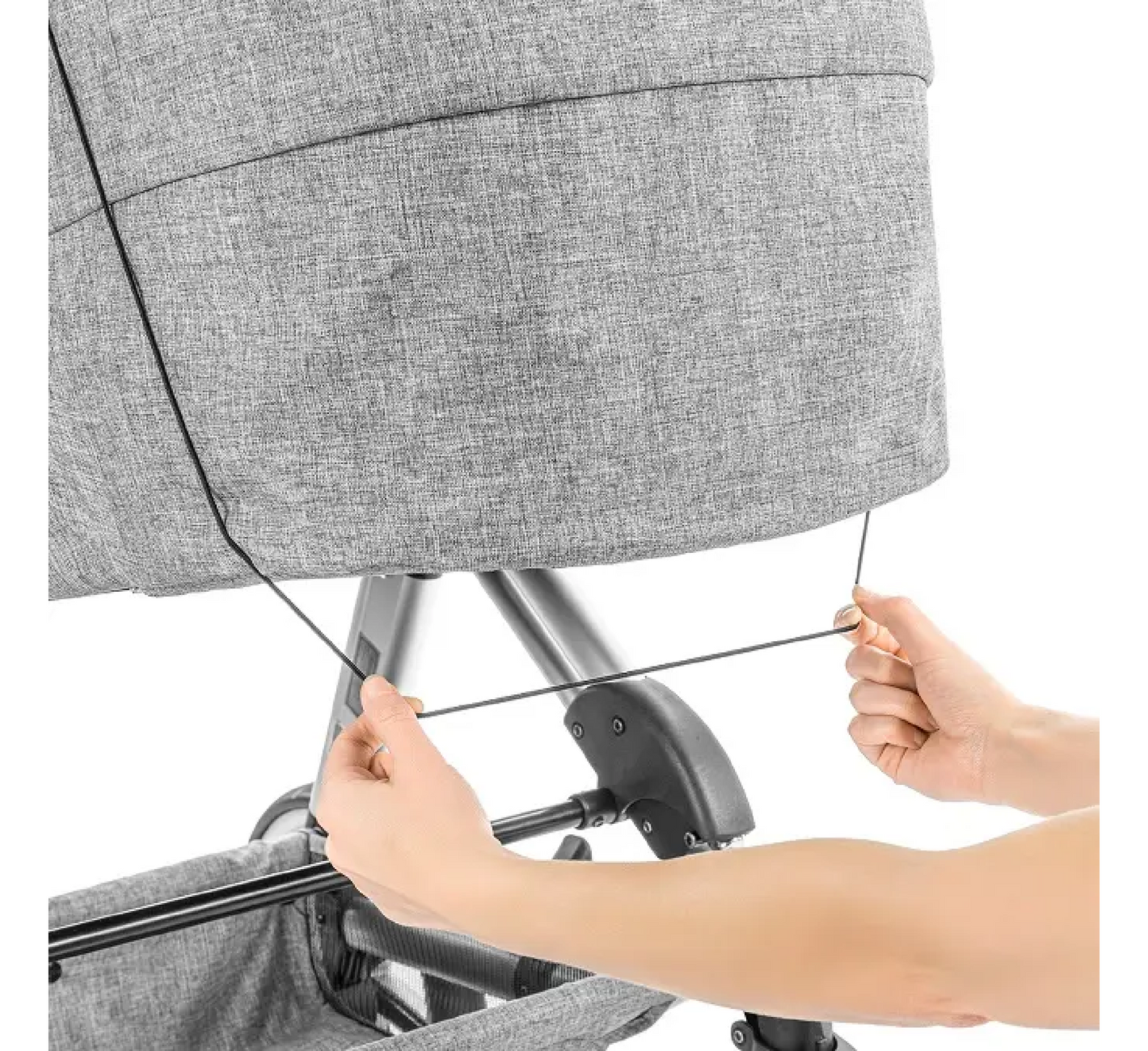 ShineSafe+ Awning for baby carriage, grey melange