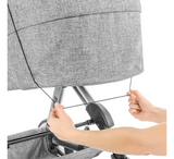 ShineSafe+ Awning for baby carriage, grey melange