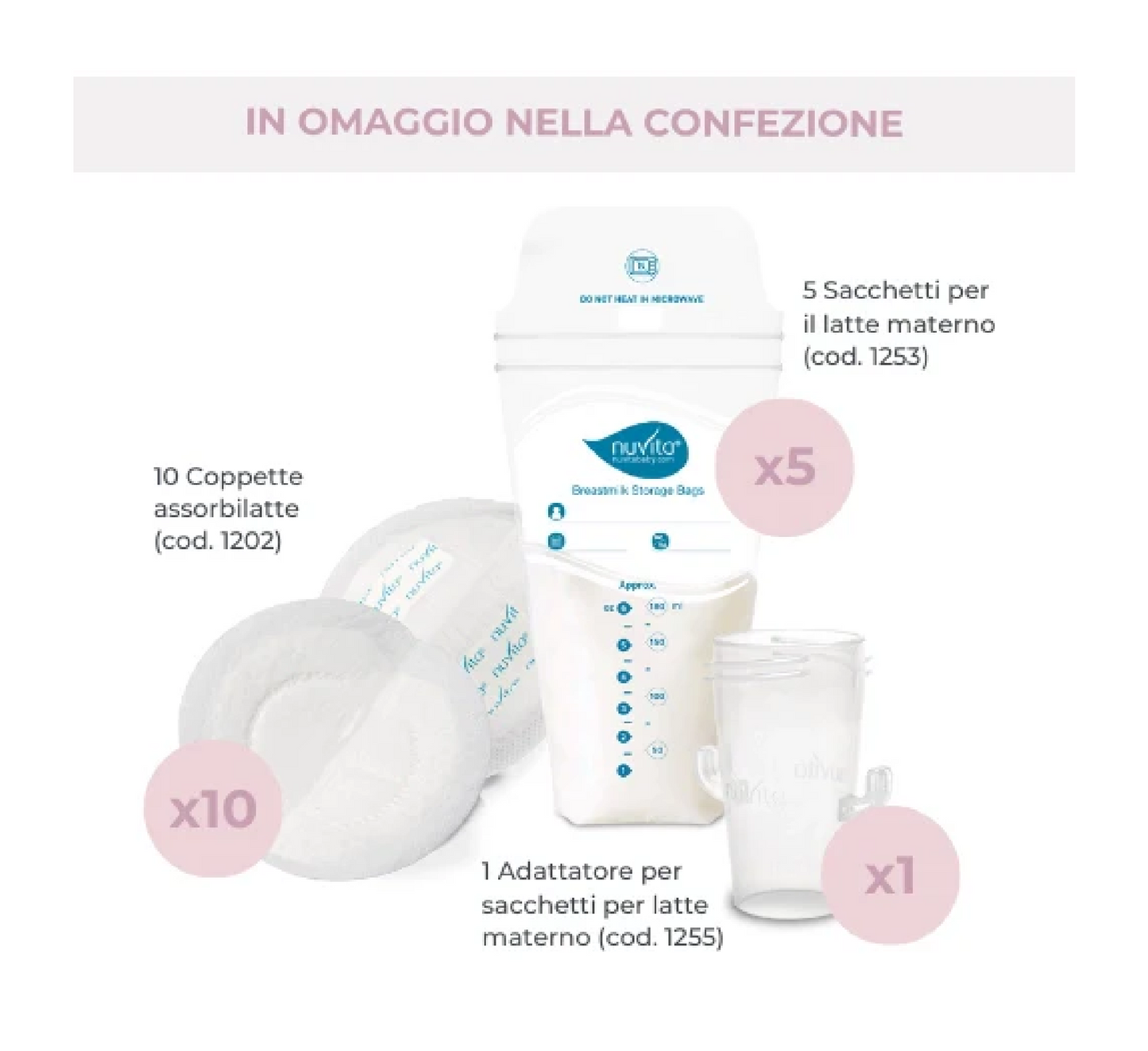 Nuvita Single 3-Stage Electric Breast Pump with Interchangeable Cups - Materno Smart 1287X
