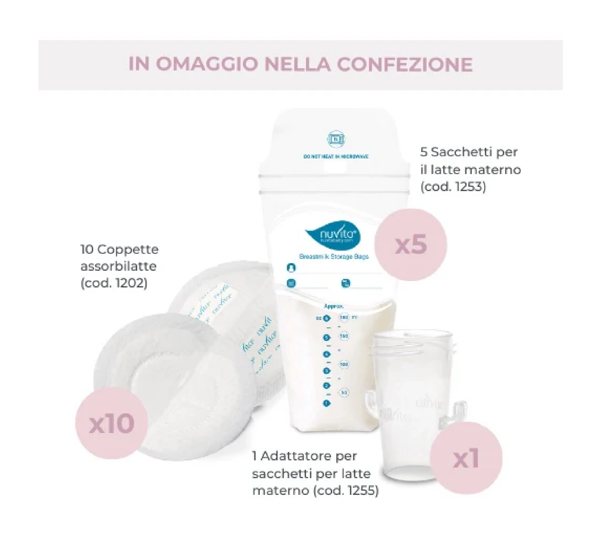 Nuvita Single 3-Stage Electric Breast Pump with Interchangeable Cups - Materno Smart 1287X