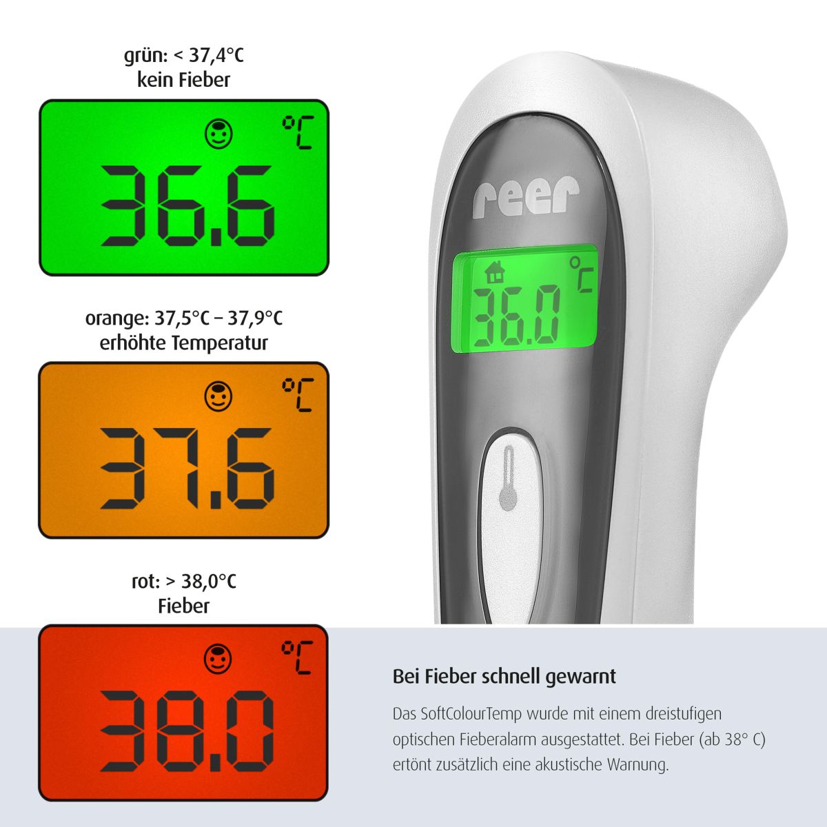 Colour SoftTemp 3in1 contactless infrared thermometer
