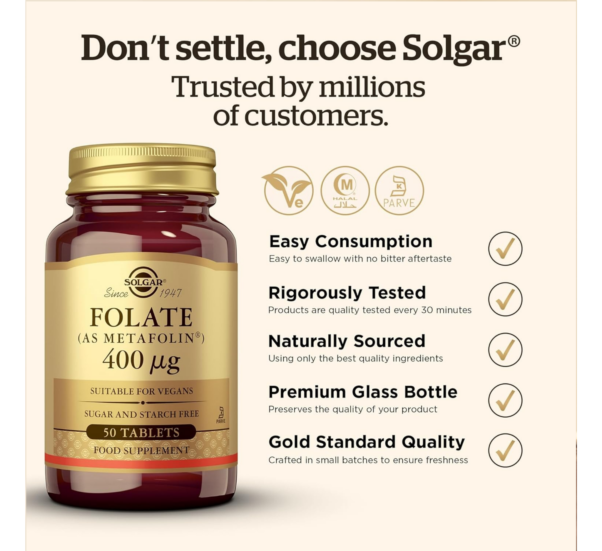 Solgar Folate 400 mcg *50tab