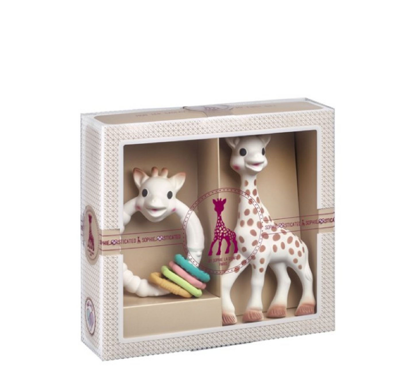 Set Dhurate Sophie La Girafe Gati për Lindje + Unaza Ngjyrosëse