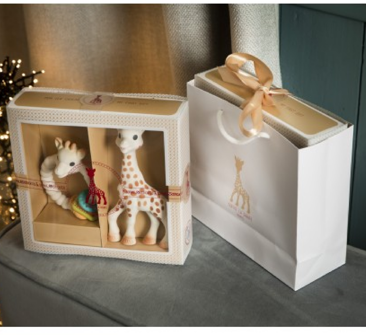 Set Dhurate Sophie La Girafe Gati për Lindje + Unaza Ngjyrosëse