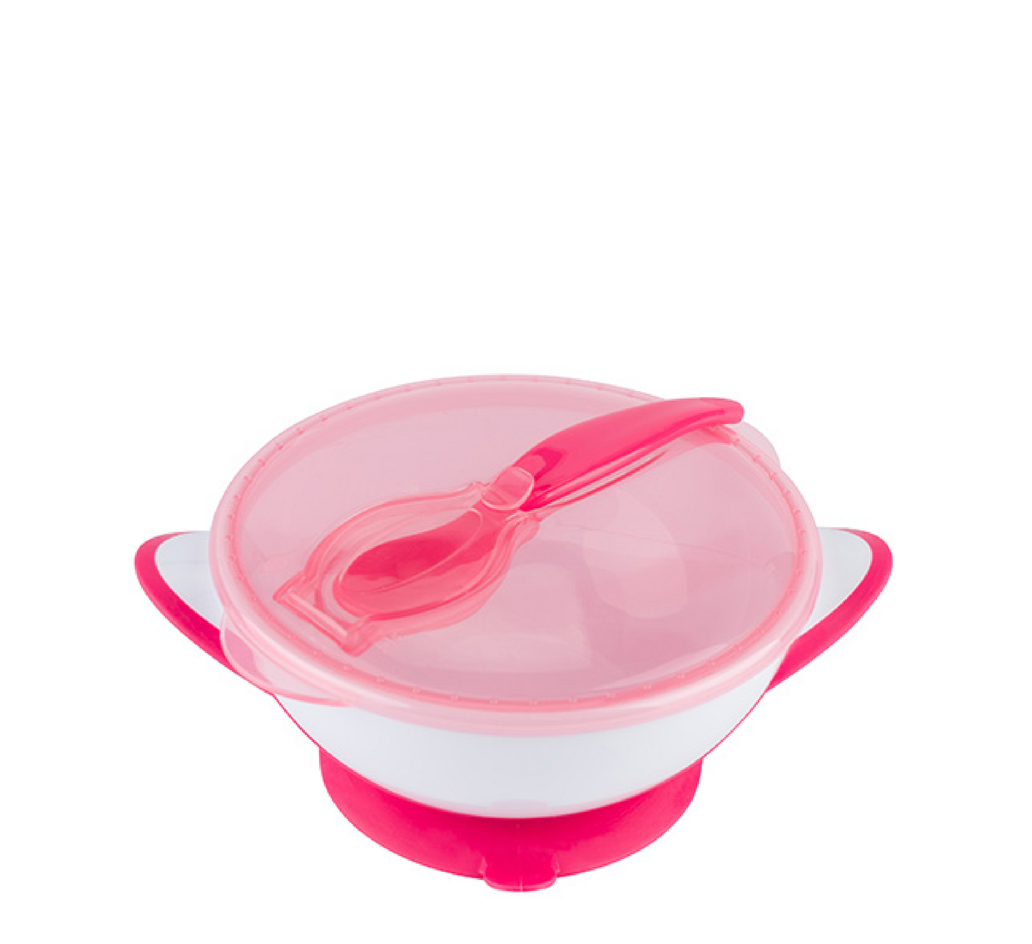 Suction Bowl with Spoon - Pink