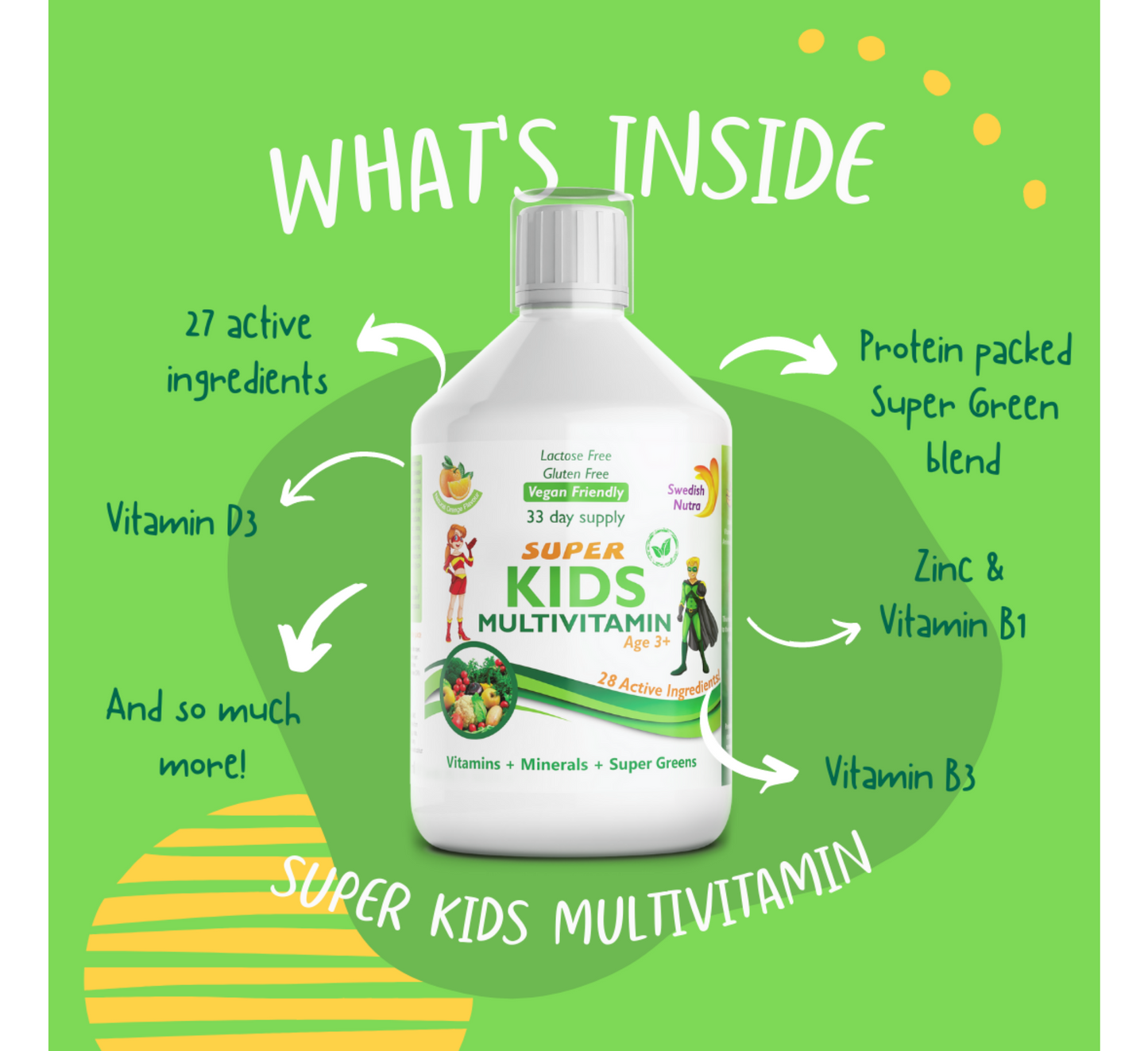 Multivitamina Suedeze Nutra Super për Fëmijë 3 Vjeç+ *500ml