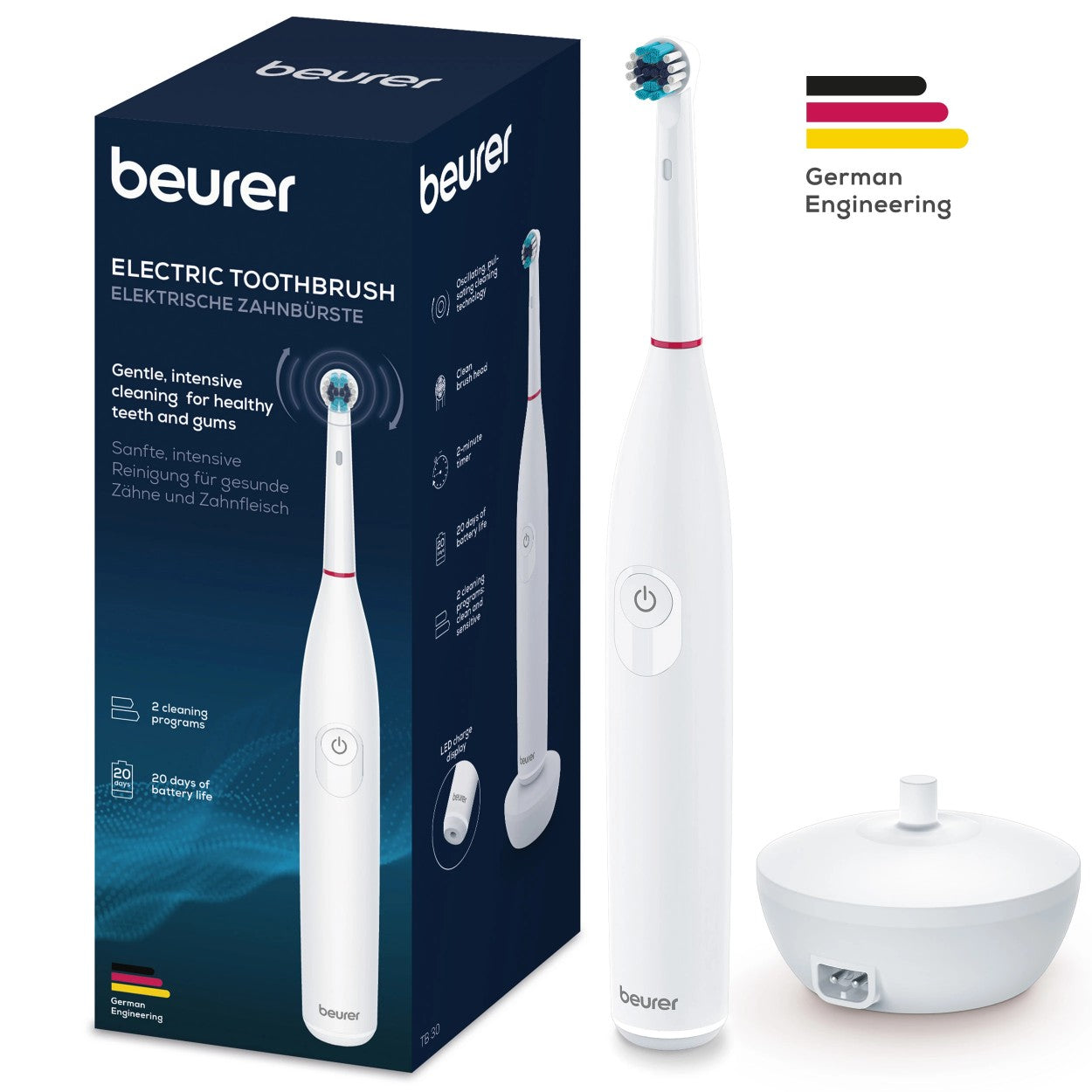 Beurer Electric Toothbrush TB 30 Oscillating & Pulsating Technology - 2 Programs