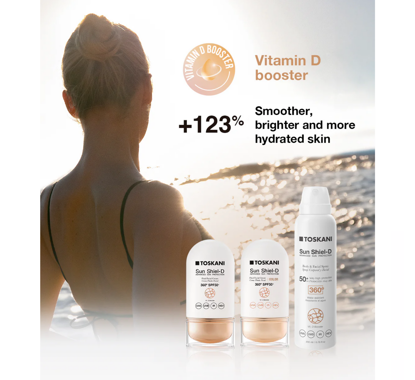 TOSKANI Sun Shiel-D Fluid krem fytyre me SPF 50+ *50ml