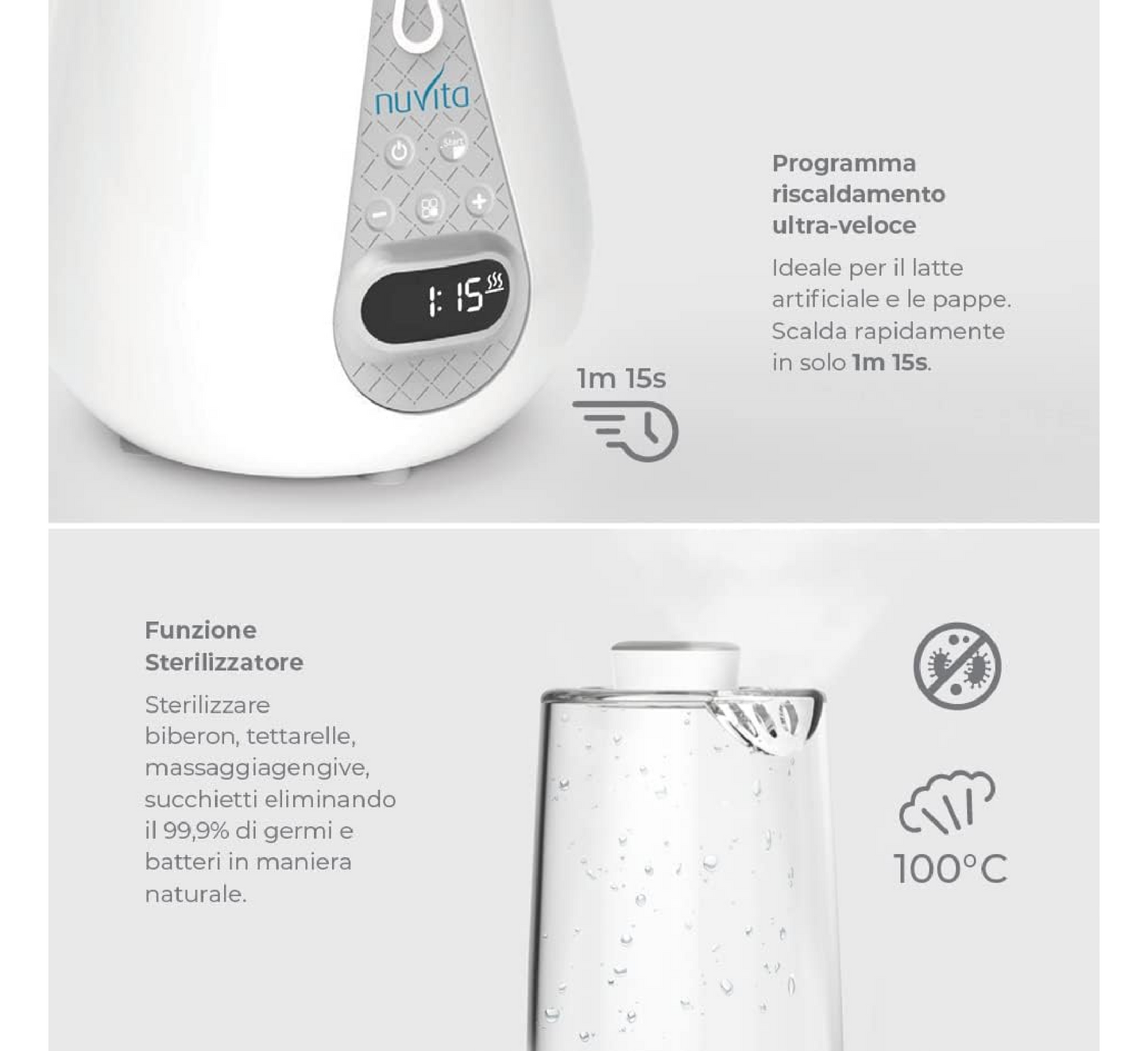 Ngrohës dhe Sterilizues Shishesh Ultra i Shpejtë Nuvita - 1170