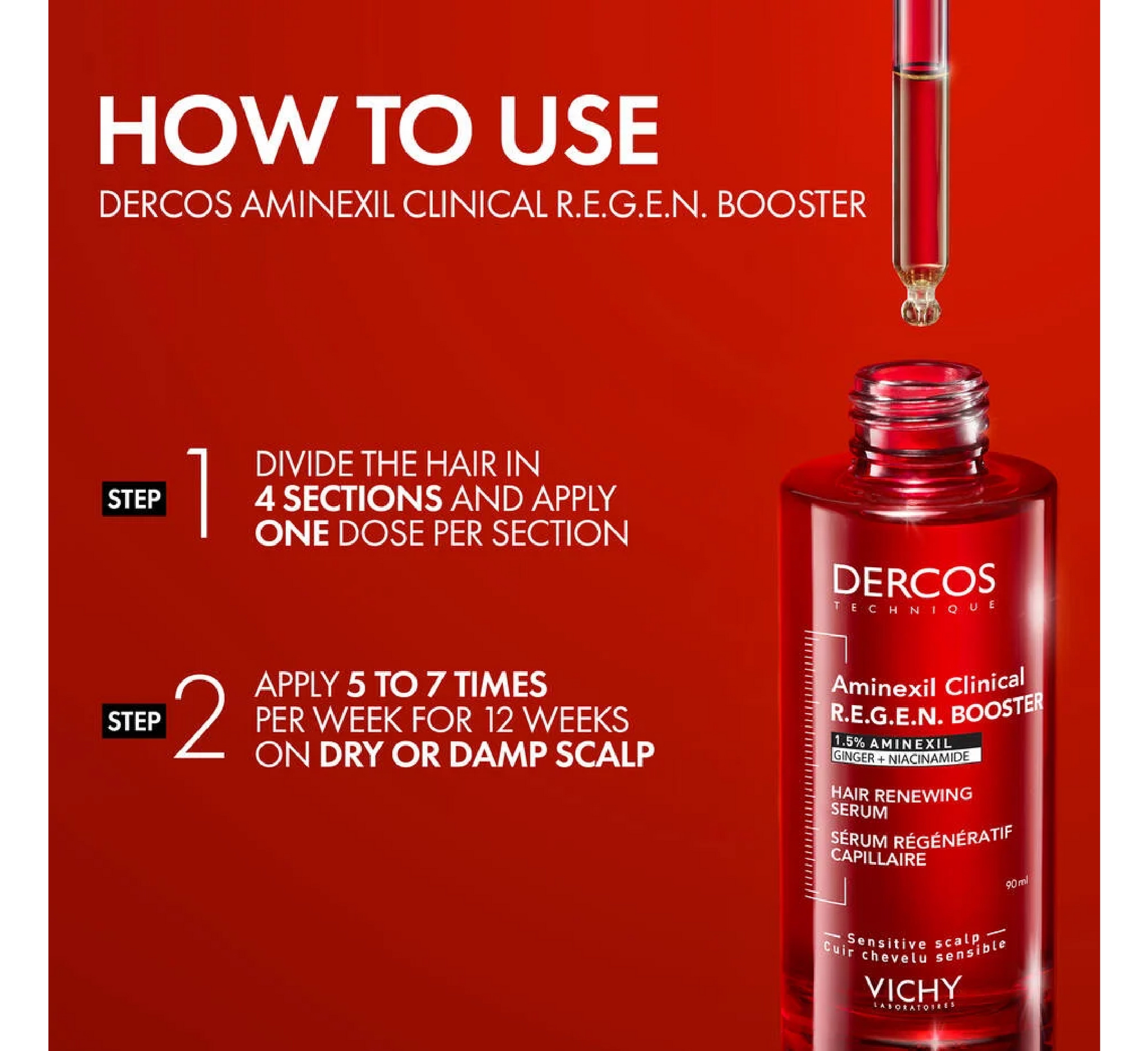 Vichy Dercos Aminexil Regen Booster Hair Renewing Serum *90ml
