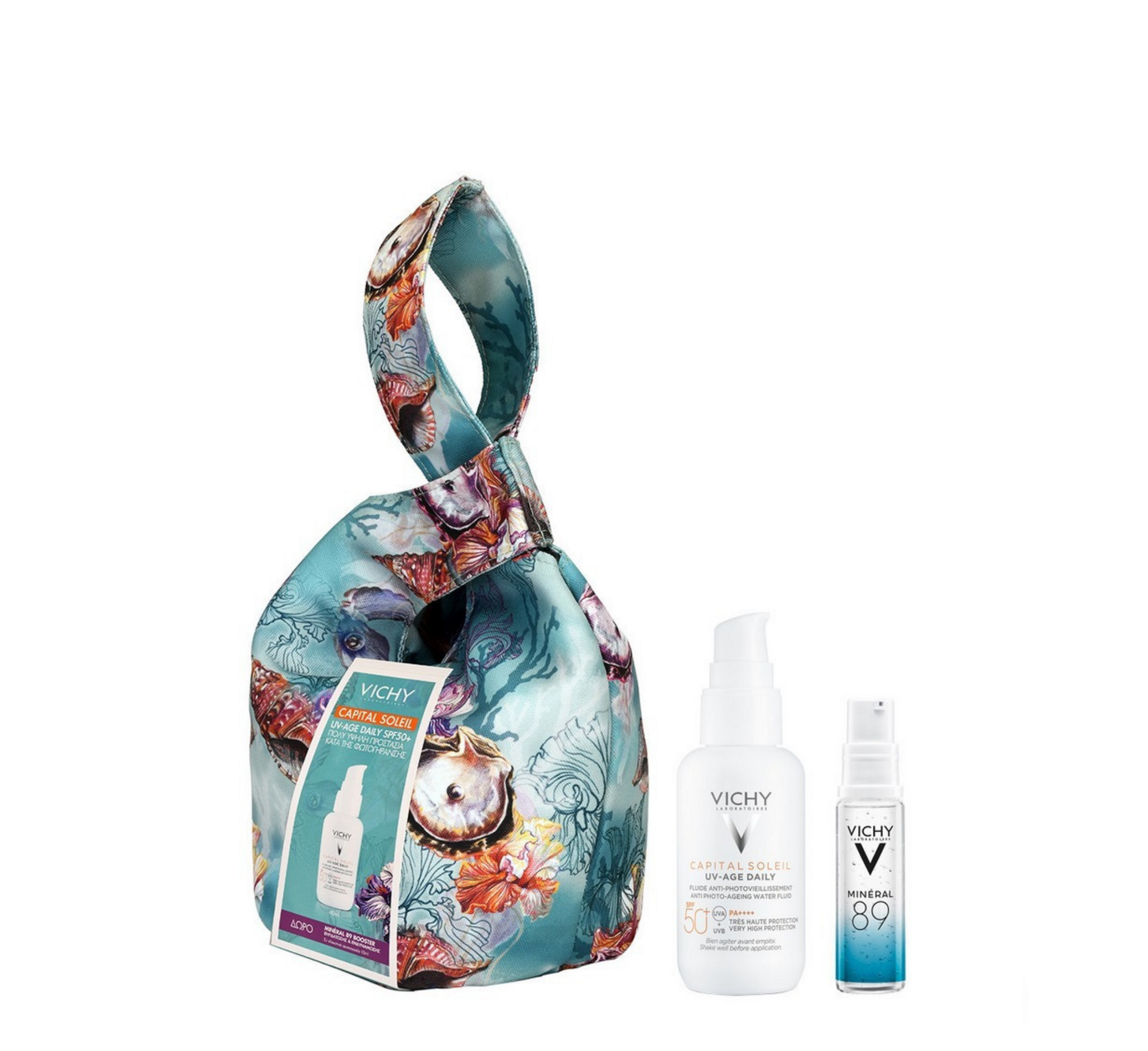 Set Vichy me Capital Soleil UV-Age Daily Spf 50+ dhe Mineral 89 Booster