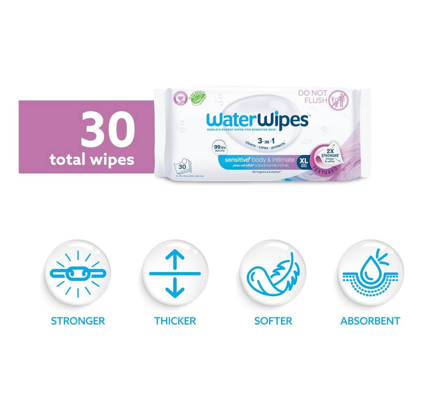 WaterWipes Adult Wipes XL (30 peceta)