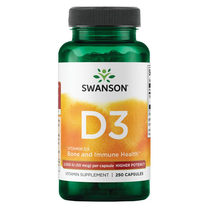 Vitamin D3 Higher Potency 2000 IU 250 Kapsula