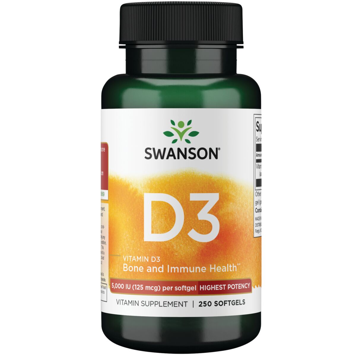 Vitamin D3 Highest Potency 5000 IU 250 Softgels