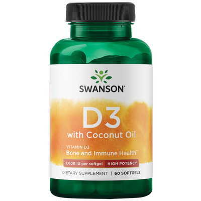 Vitamin D3 Coconut Oil 2000 IU 60 Softgels