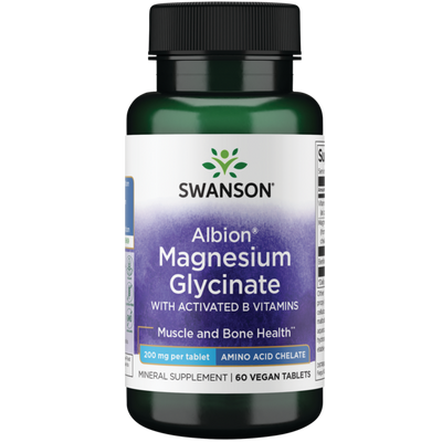 Albion Magnesium Glycinate with Activated B Vitamins 200 mg 60 Tableta