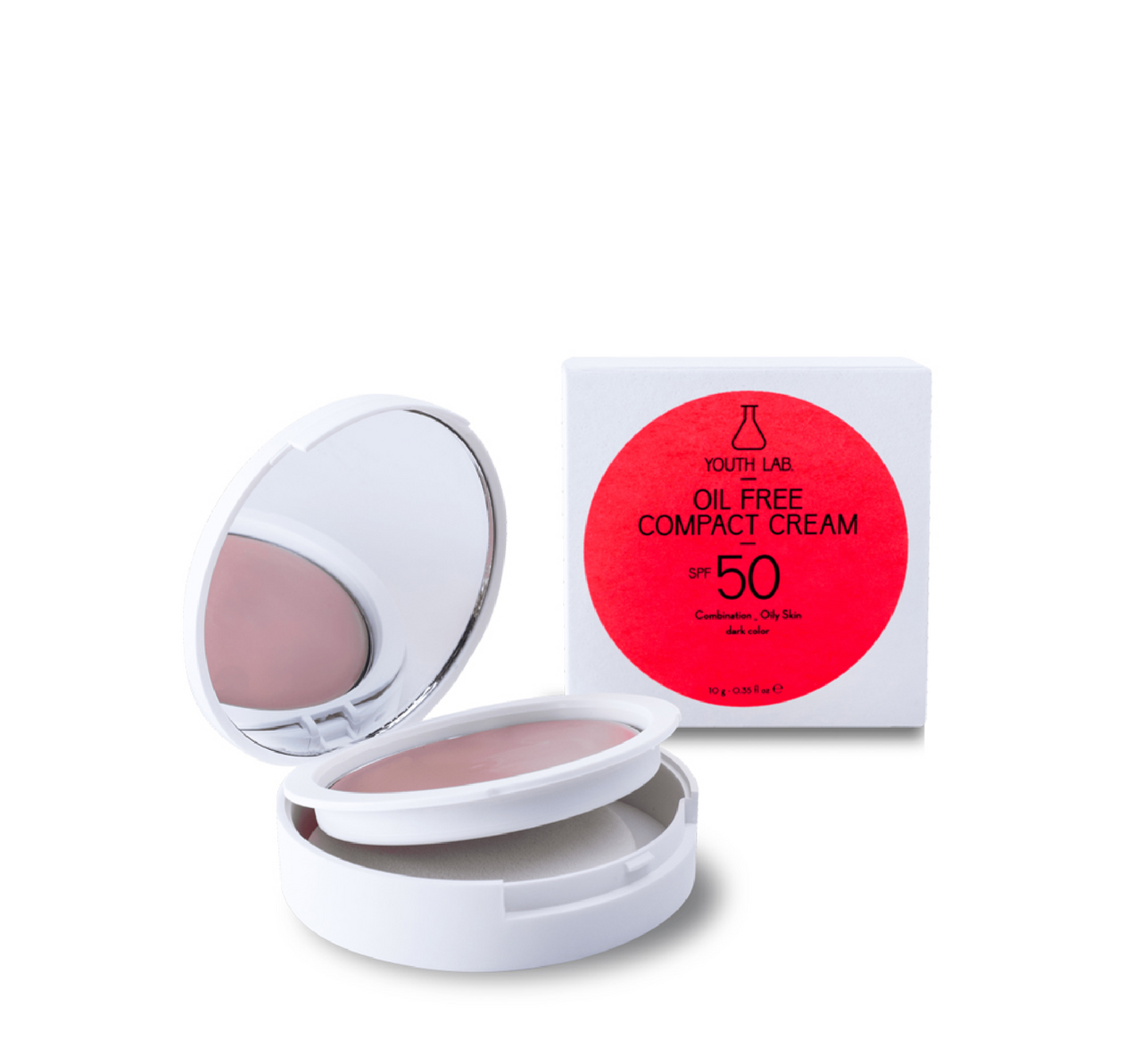 Krem kompakt pa vaj Youth Lab Spf 50 (Lëkurë e yndyrshme/e përzier) *10g