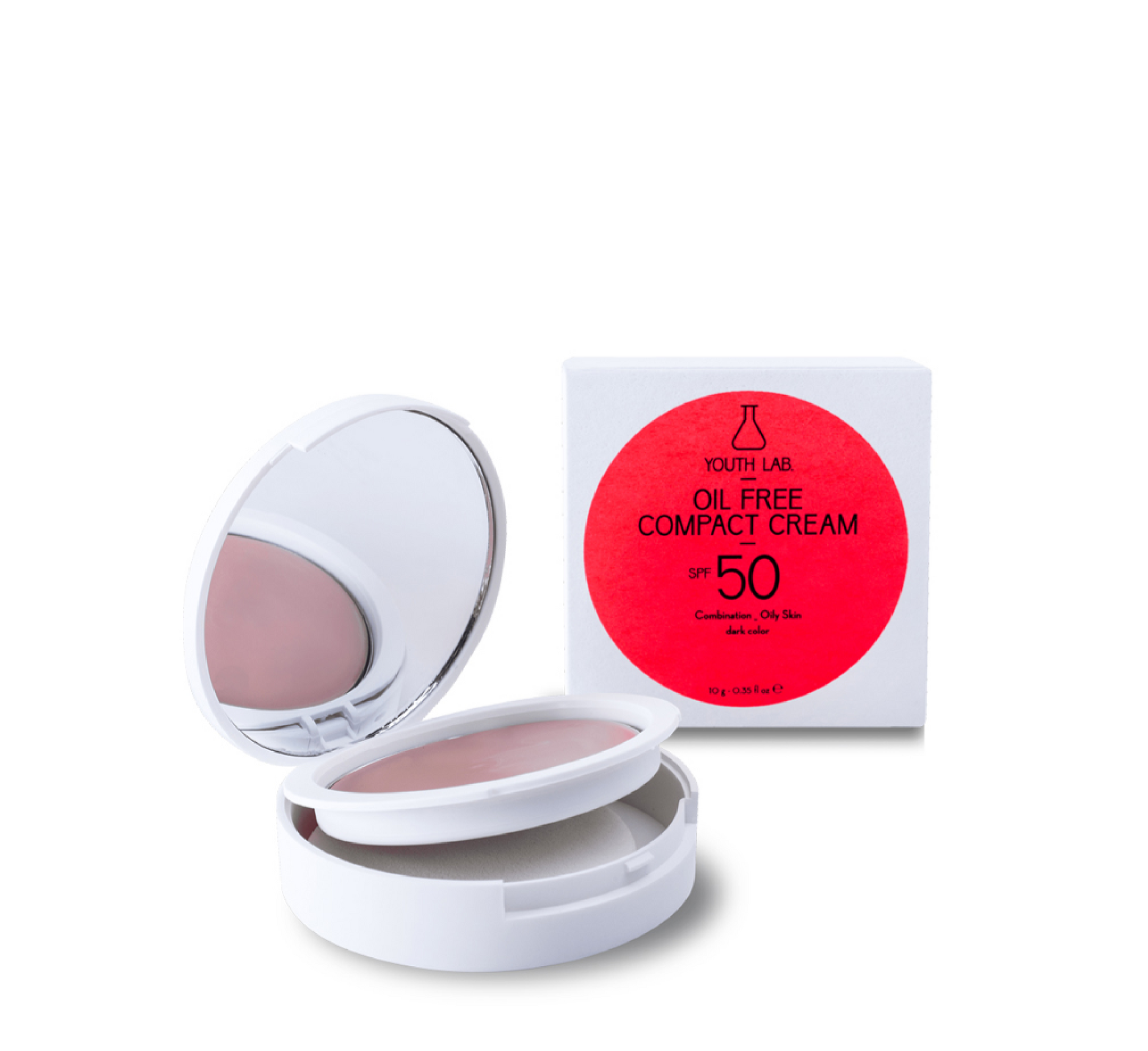Krem kompakt pa vaj Youth Lab Spf 50 (Lëkurë e yndyrshme/e përzier) *10g