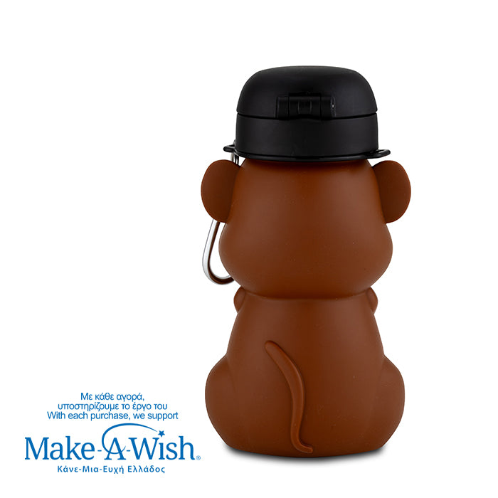 Silicon water bottle "We Care", monkey 450ml