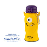 Silicon water bottle "We Care", yellow monster 500ml