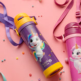 Stainless steel insulated water bottle "We Care", Purple Unicorn 500ml