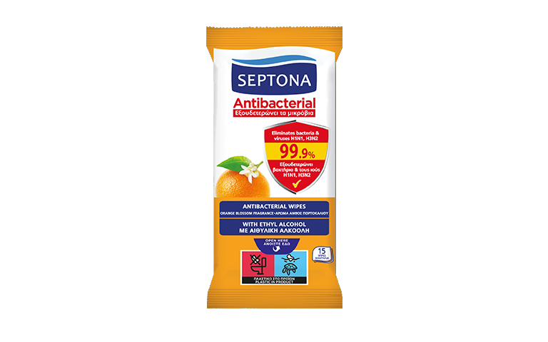Antibacterial hand wipes with orange blossom fragrance