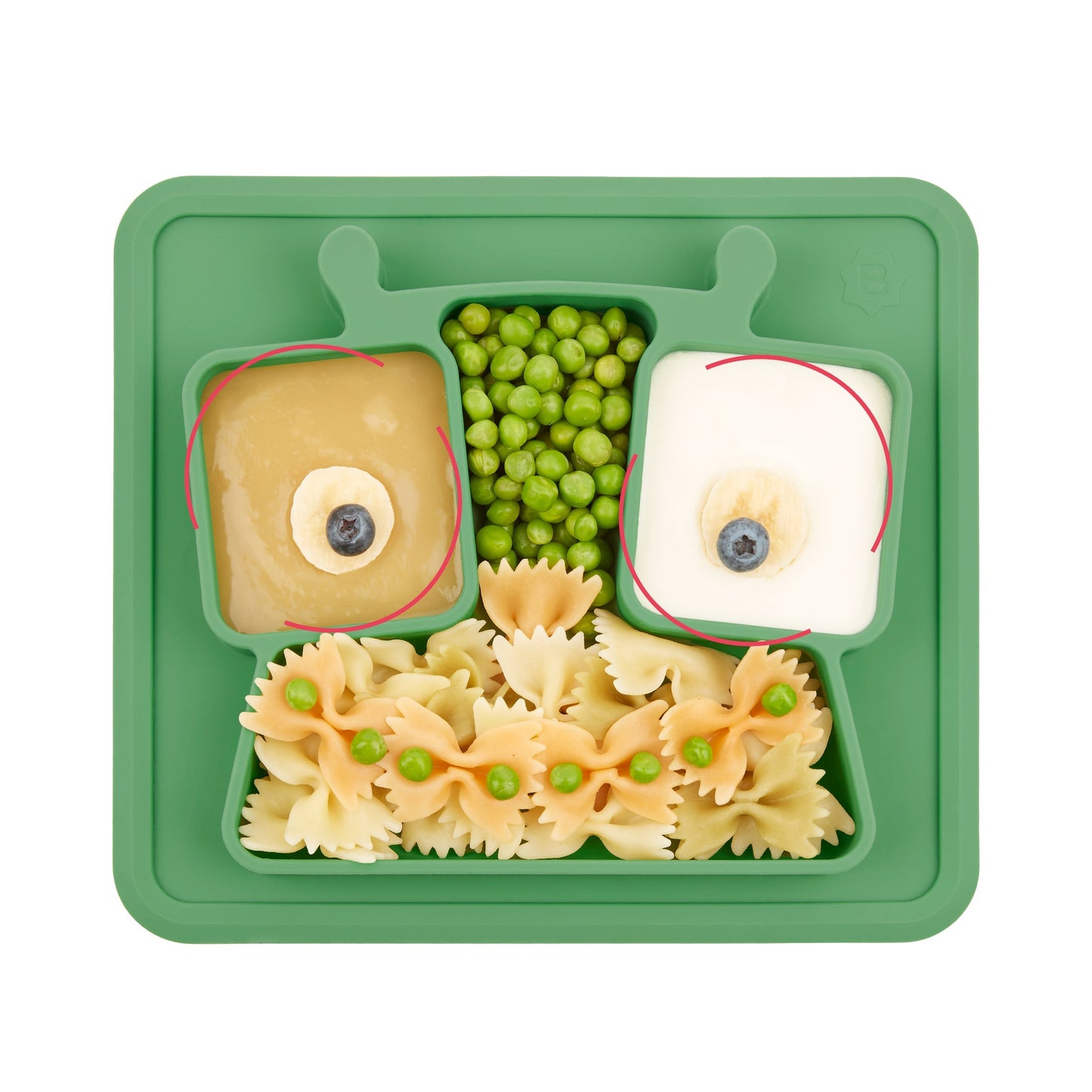 Assiette compartimentée anti-dérapante