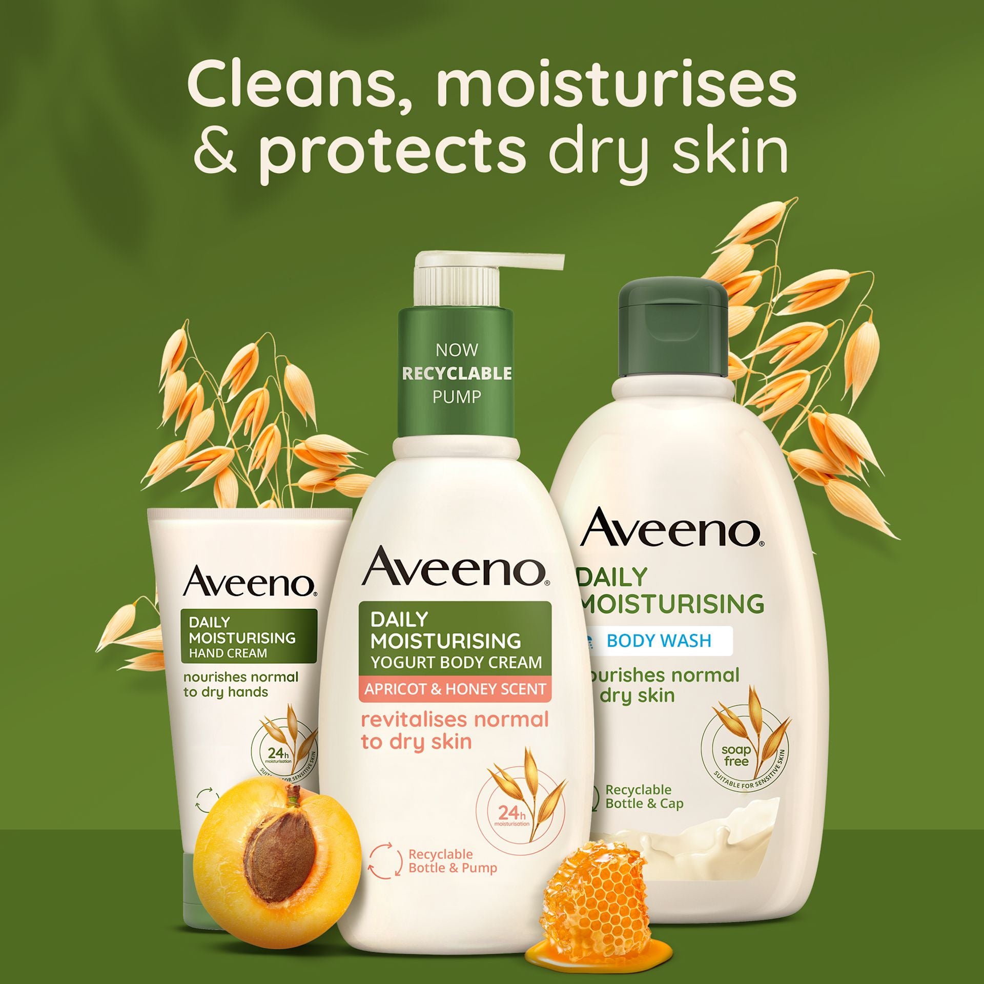 AVEENO® DAILY MOISTURISING YOGURT BODY CREAM APRICOT & HONEY SCENT