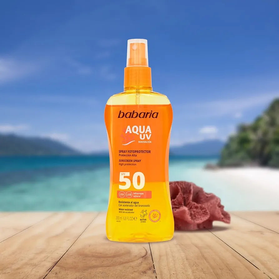 BABARIA 1060372 Beauty Care Spray Aqua Bifasica SPF50 UV 200ml for Adults, Made for Long-Lasting Everyday Fragrance wear, 200ml, spf50