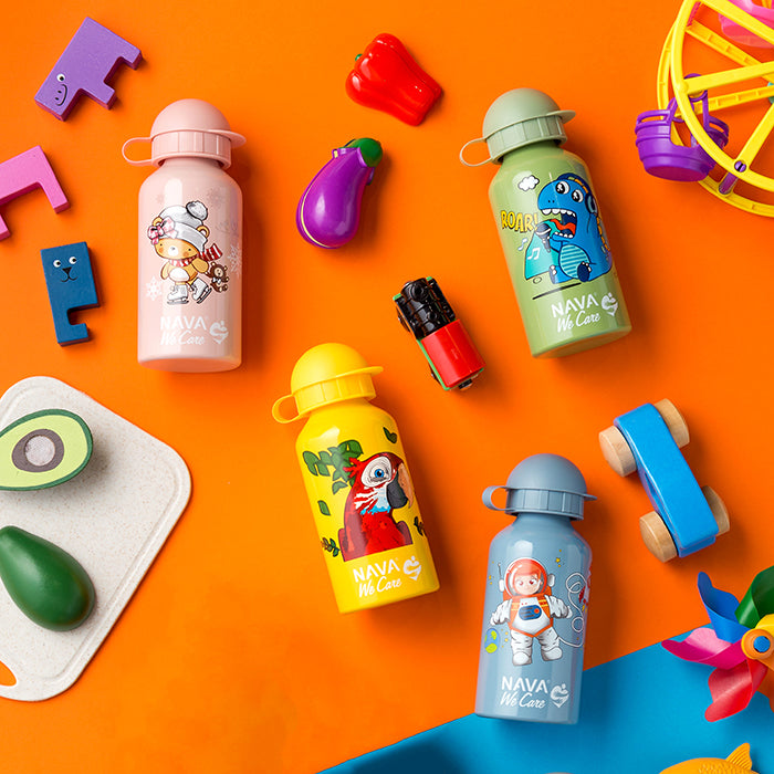 Aluminum water bottle "We Care" blue 400ml