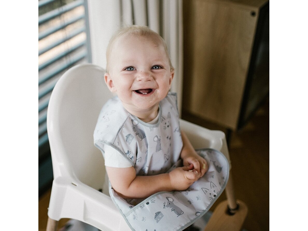Babyono apron mouse grey 1641/01
