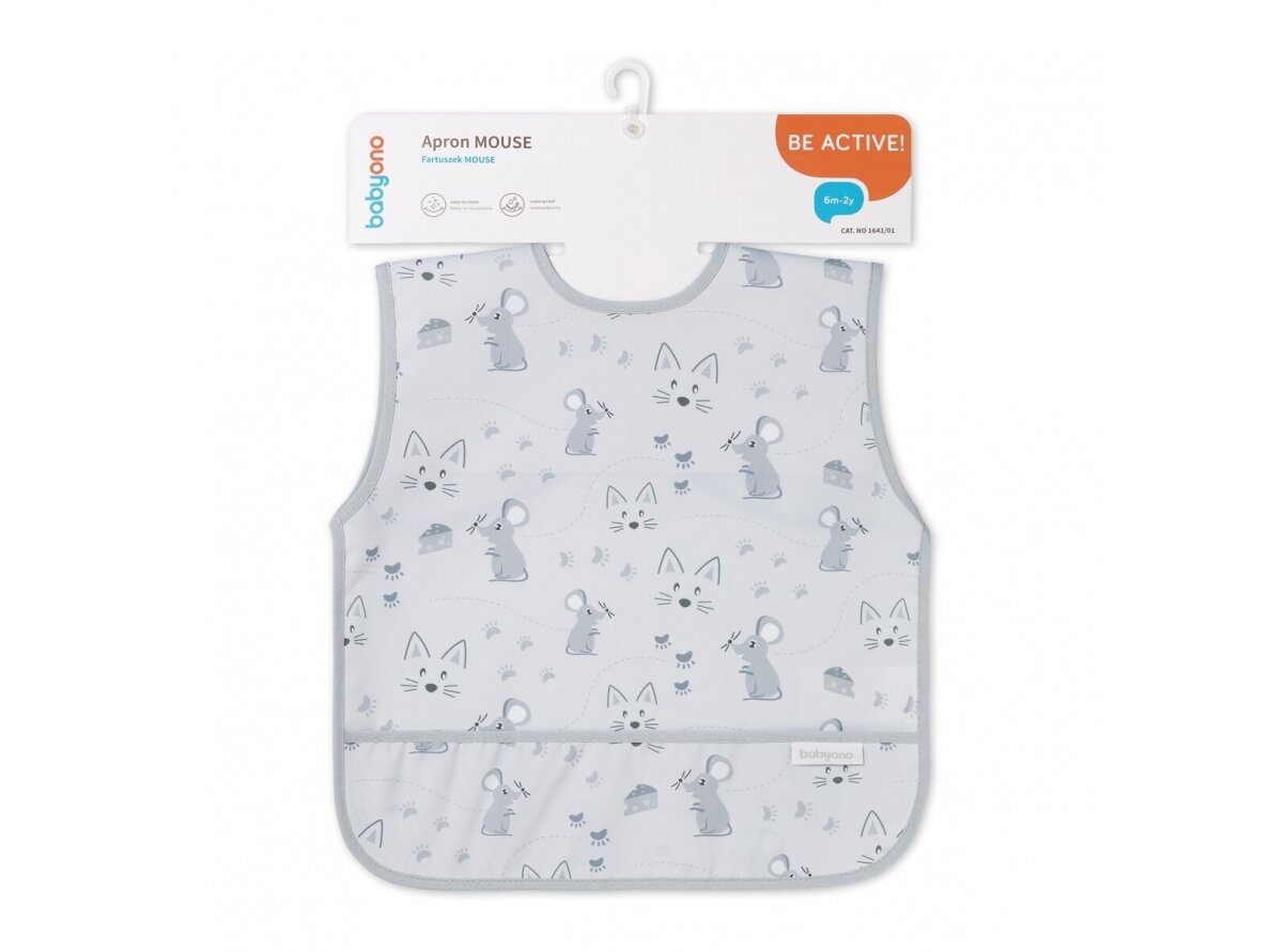 Babyono apron mouse grey 1641/01