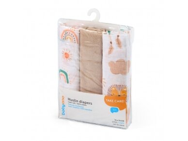 BabyOno muslin diapers, rudas, 348/08