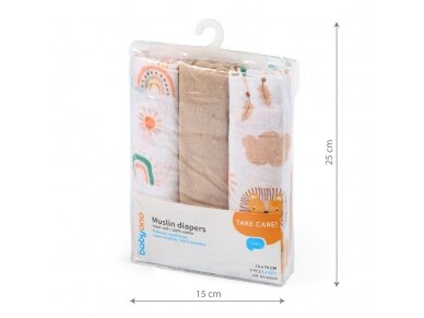 BabyOno muslin diapers, rudas, 348/08