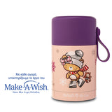 Round stainless steel insulated lunch box "We Care", pink 400ml
