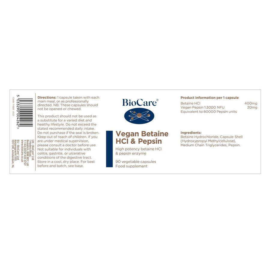 Vegan Betaine HCL & Pepsin
