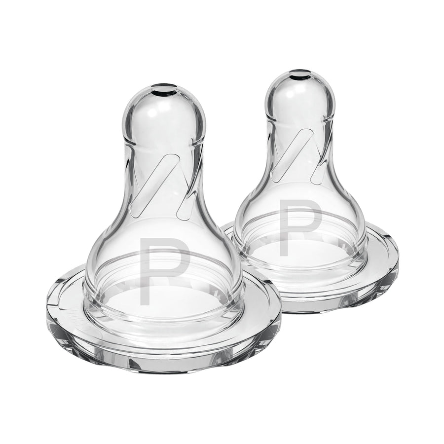 Dr. Brown's Natural Flow Narrow Baby Bottle Premature Slowest Flow Silicone Nipple 2-Pack